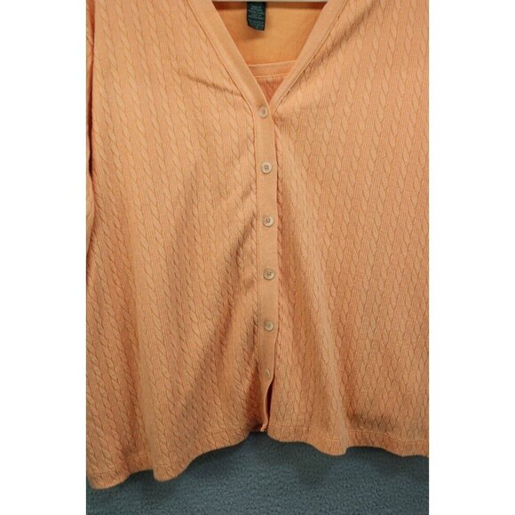 Lauren Ralph Lauren Orange Cable Knit Tank Top and Sweater Set-Size 3X - Picture 2 of 15